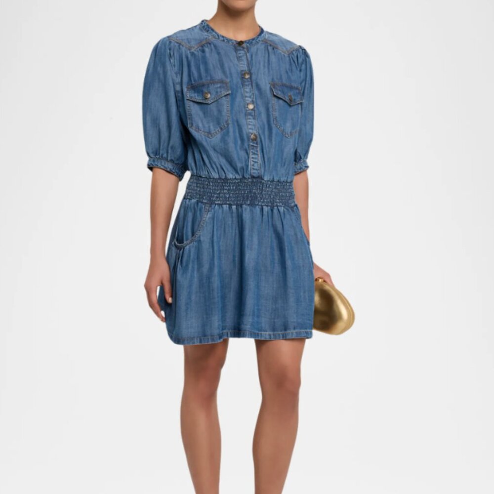 Ramy Brook Norman Chambray Mini Shirtdress, M - Picture 2 of 12